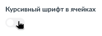 Применение курсива